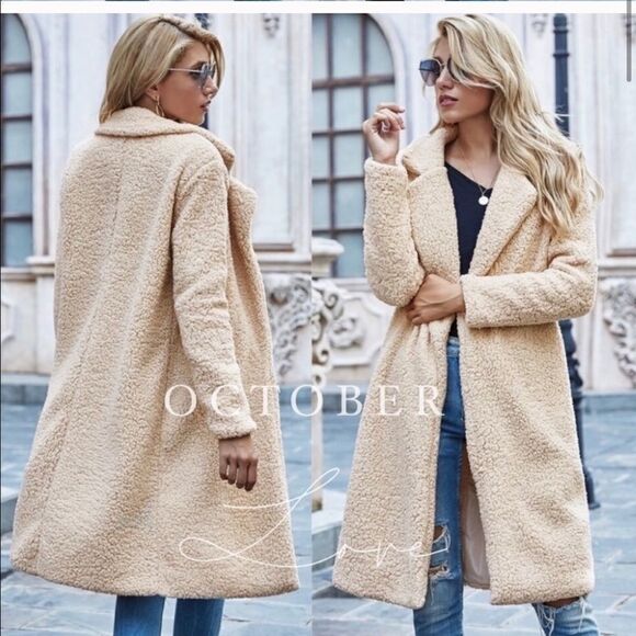 NWT Beautiful Faux Shearling Teddy Coat - Picture 4 of 9